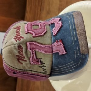 New York distressed baseball cap hat